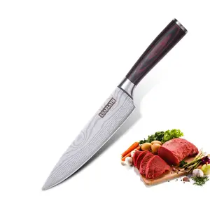 Chef Knife, 8 Inch High Carbon Stainless Steel Sharp Kitchen Knife with Ergonomic Wood Handle