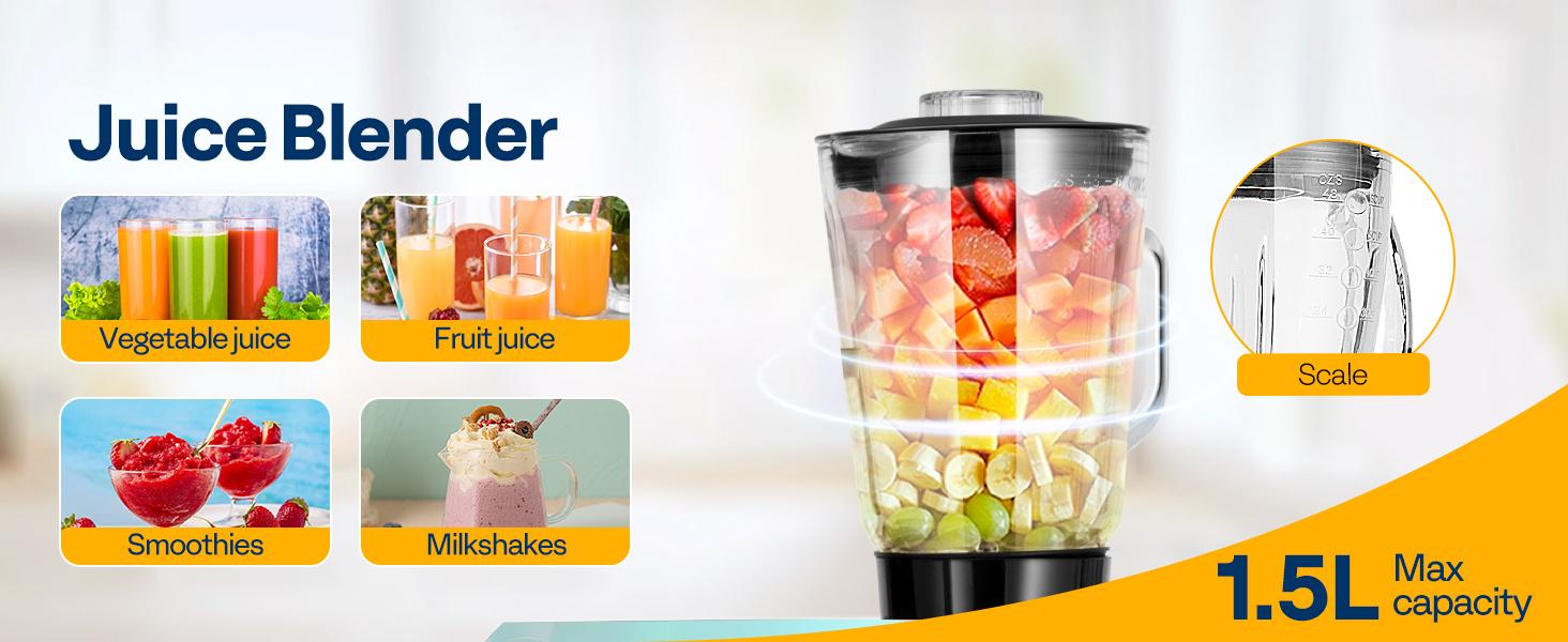 VIVOHOME 6 in 1 Multifunctional Stand Mixer with 8.5 Quart Stainless Steel Bowl, 660W 10 Speed Tilt-Head Meat Grinder, Juice Blender, Vegetable Slicer, Pasta and Cookie Maker