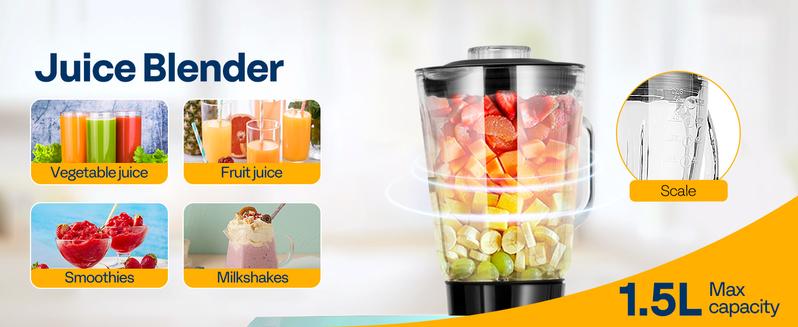 VIVOHOME 6 in 1 Multifunctional Stand Mixer with 8.5 Quart Stainless Steel Bowl, 660W 10 Speed Tilt-Head Meat Grinder, Juice Blender, Vegetable Slicer, Pasta and Cookie Maker