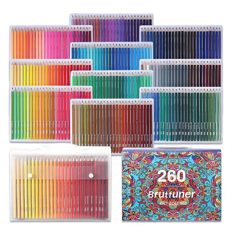 260 Colored Pencils for Adult Coloring, Premier Color Pencils for Layering Shading Blending, Oil Based Colored Pencils