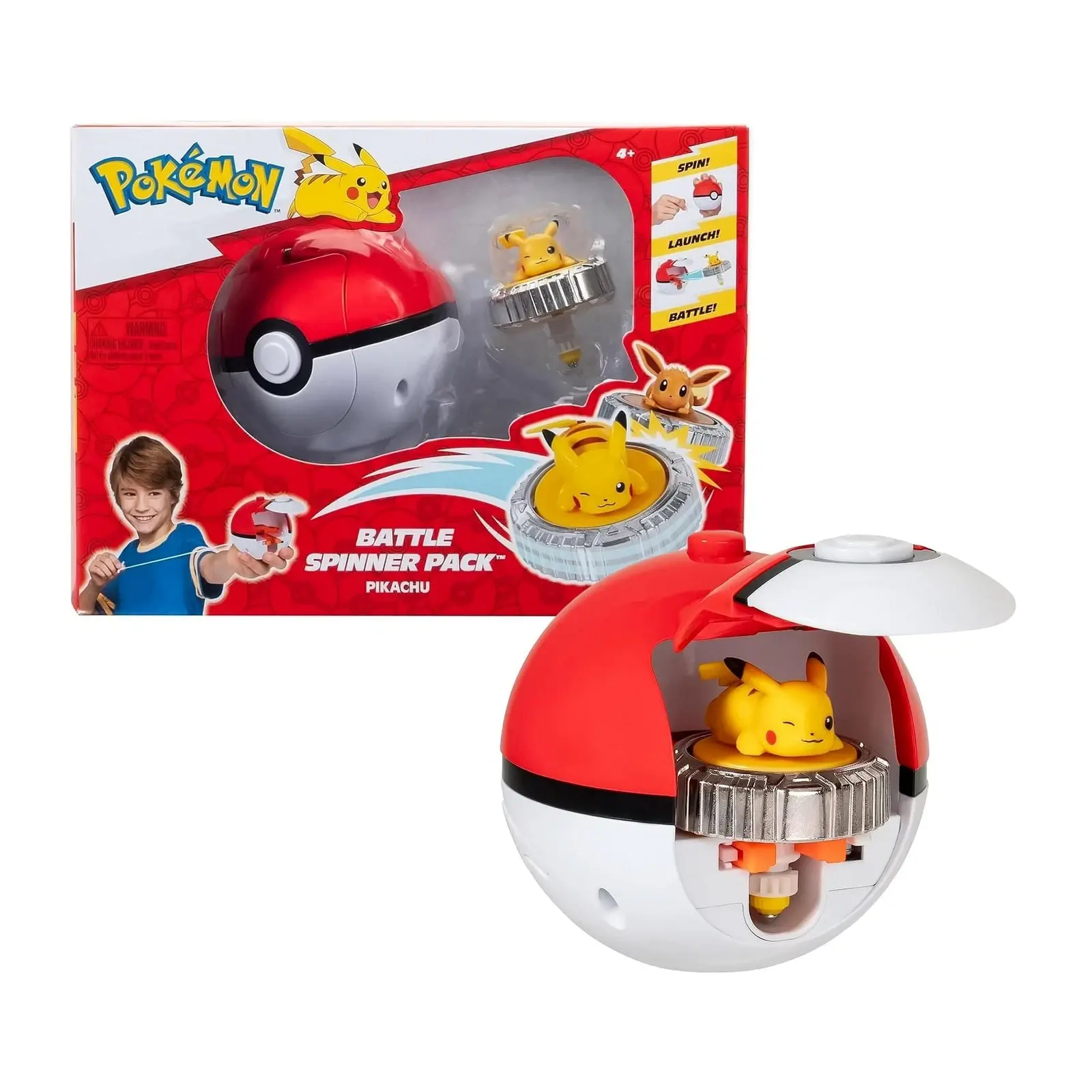 LDCX Pokémon Spinning Tops  Poké Ball Launcher & Dual-Spin Action - Vol.1 sealed with Pikachu Charmander Mew Squirtle Eevee Beyblade Style Battle Kids Toy