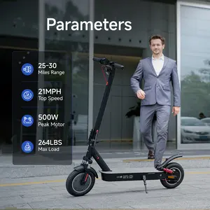 【New Year Sale】 Urban Commuter Electric Scooter, 21MPH Max Speed, 500W Powerful Motor, 25-30 Miles Long Range,  36V13Ah Battery Portable Folding Commuting E-Scooter with App Control Dual Braking System App Control Scooters