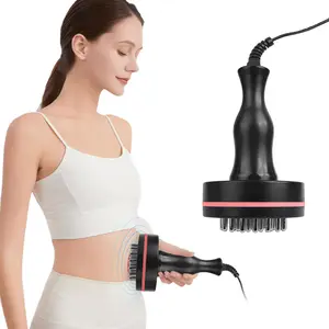 Handheld plug-in electric massage and scraping instrument with red light heating and vibration function