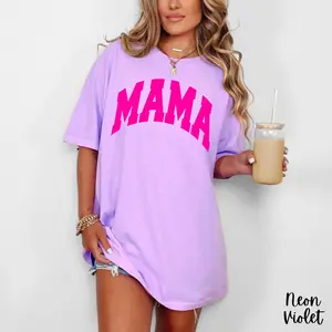 Comfort Colors Mama Shirt, Neon Mama Shirt, Summer T-Shirt, Beach Shirt, Gift For Mom, Mother's Day Gift, Gift For Her, Mom Shirt, Trendy - AL