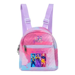 K-POP Cartoon Print Backpack for Women, Anti-Theft Lightweight Daypack for Travel Safety, Small Casual Rucksack for Daily Commute and City Walks