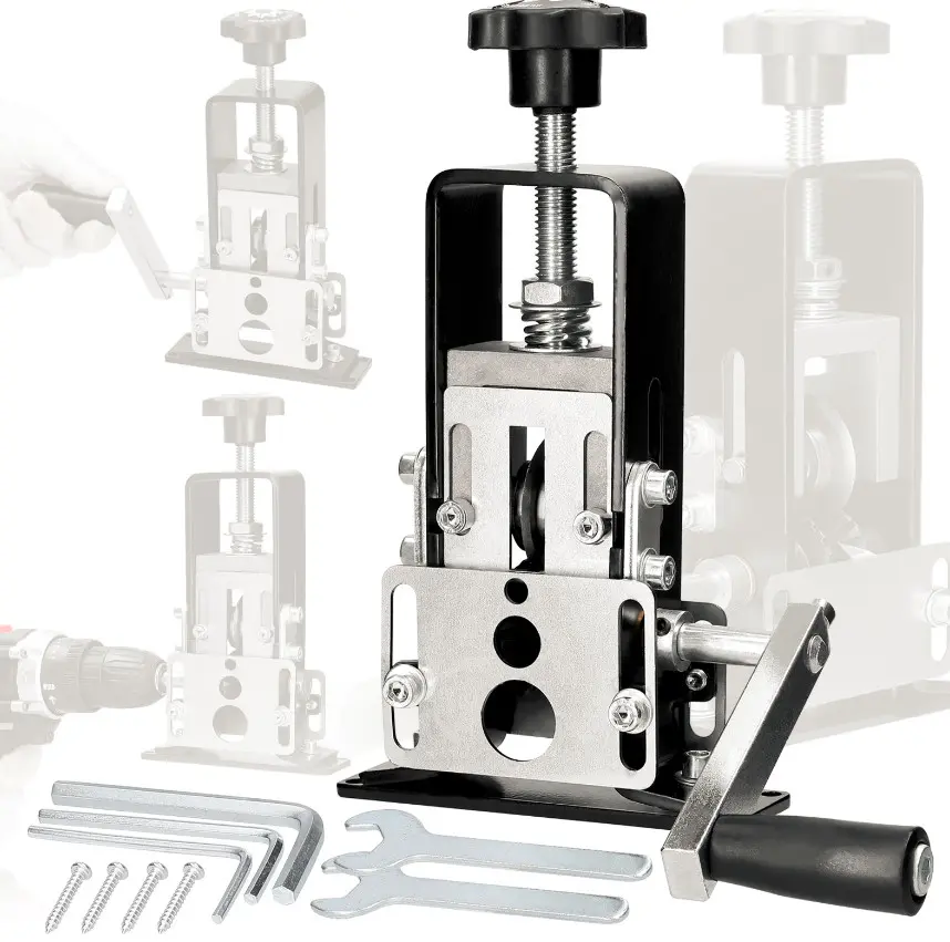 Multi Functional Wire Stripper Machine Hand Crank Operation Supports 1-25mm Wires Drill Powered Cable Stripping Tool for Electrical Work DIY Portable & Durable Hand Tools Metal