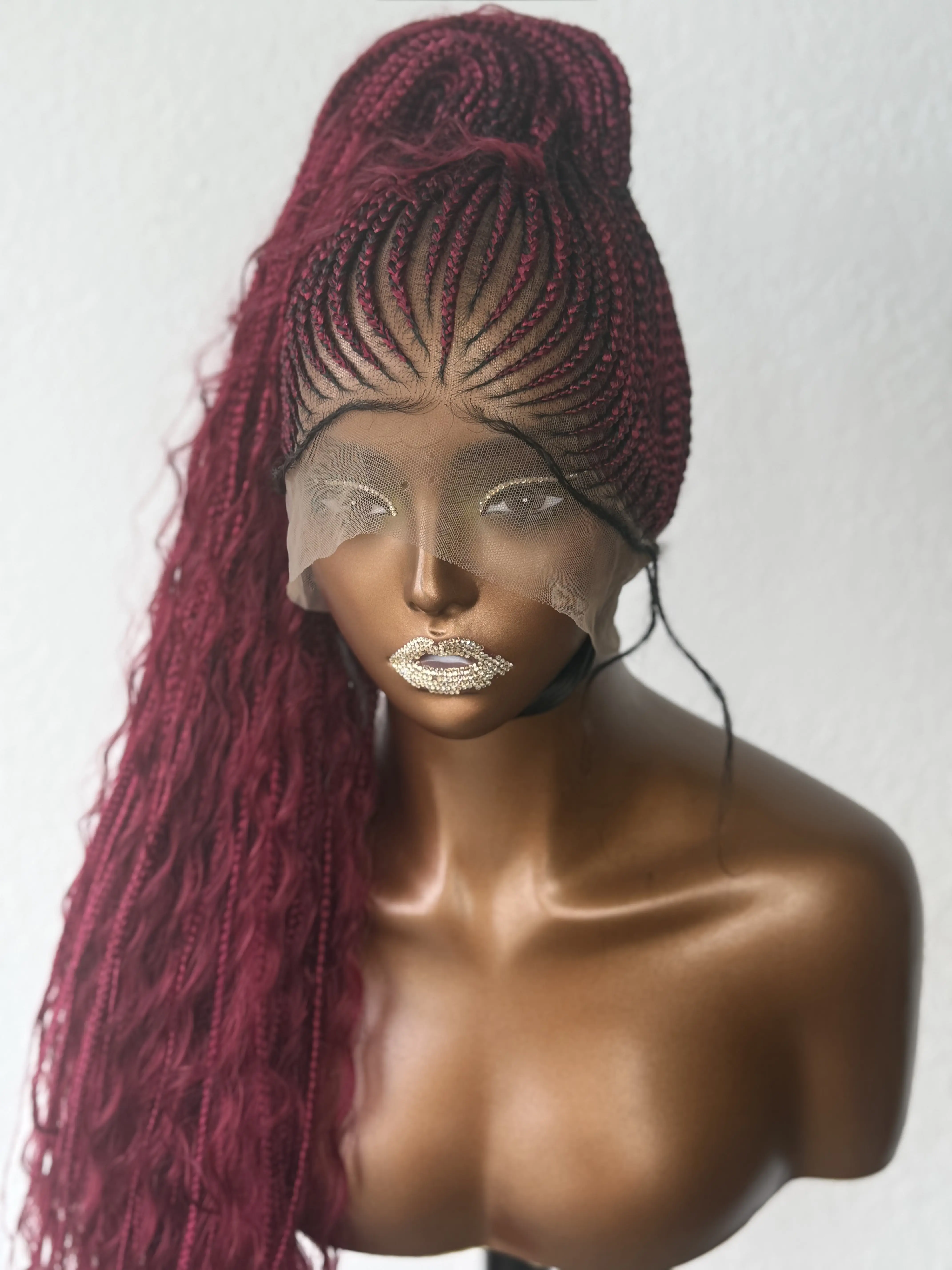N&B 360 Full Lace Ponytails with Boho Braids Glueless Unit 34 Inches for Stylish Looks