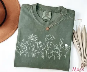 Comfort Colors� Wildflower Shirt Floral Cottagecore Shirt Botanical Shirt Womens Flower Shirt Nature Shirt Wildflower Tshirt Wild Flower Tee