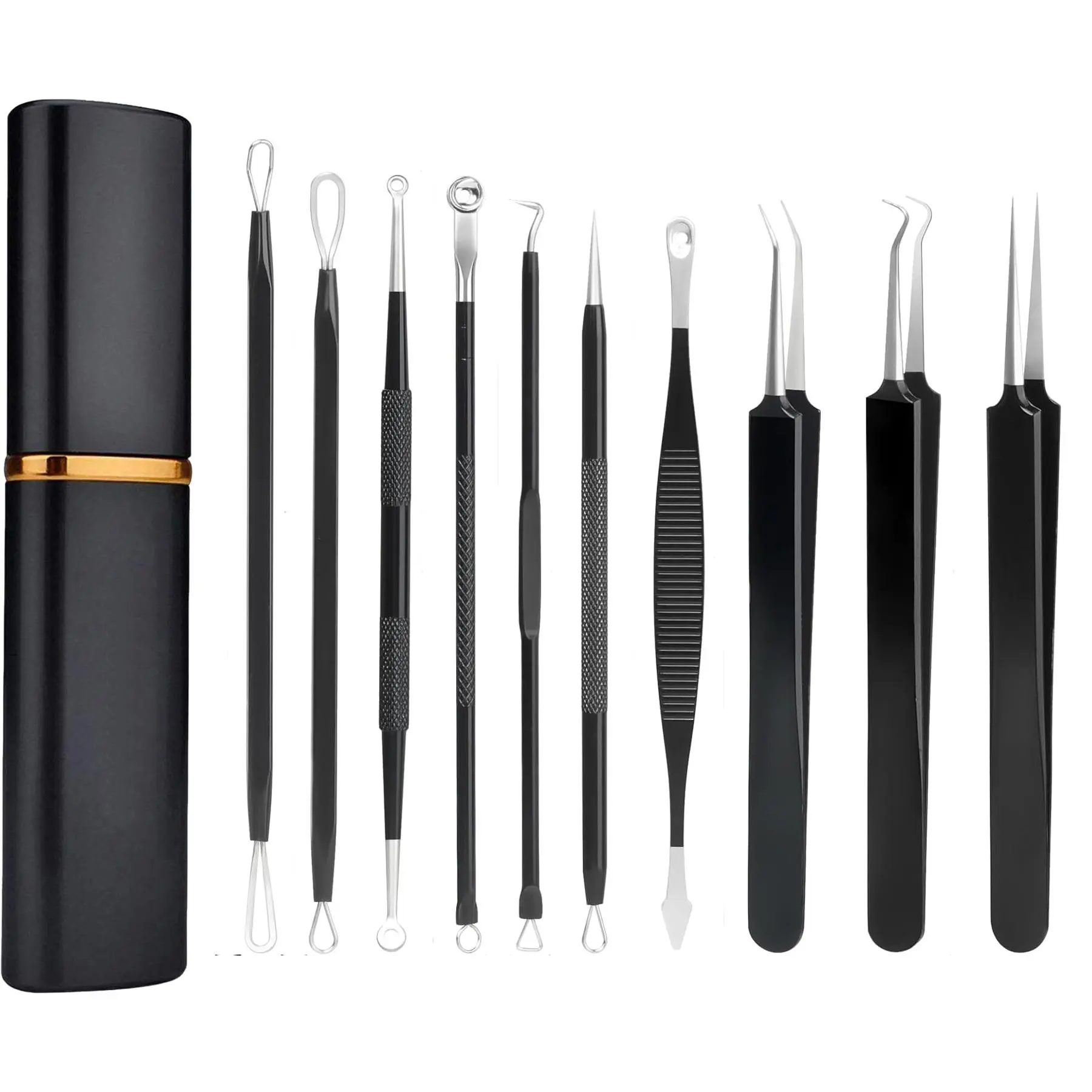 Professional Blackhead Remover Kit, 10pcs/set Blackhead Extractor Kit, Skincare Tools for Women & Men, Blackhead Cleansing Tool, Blackhead Cleaning Instrument