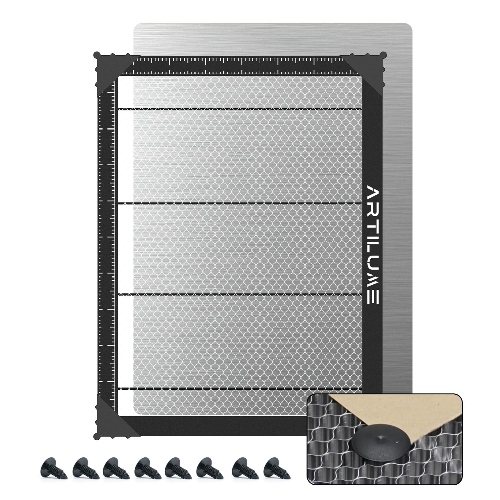 Artilume Honeycomb Laser Bed 300x400mm Aluminum Panel, Laser Engraver Working Table with Fast Heat Dissipation for Most Laser Cutting Machines