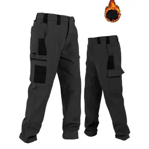 FR New JXSQ US Men's Tactical Fleece-Lined Pants - Durable, Water-Resistant with Multiple Pockets for Outdoor Training & Activities, Perfect for Fall/Winter