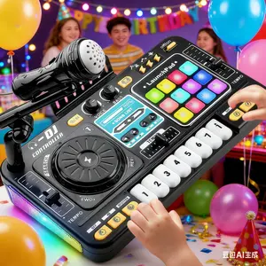 Multifunctional Digital DJ Controller Toy, 1 BoxMusic Simulation Toy with Microphone & PianoKey, Educational Music Toy for Kids, HomeEntertainment Toy for Kids