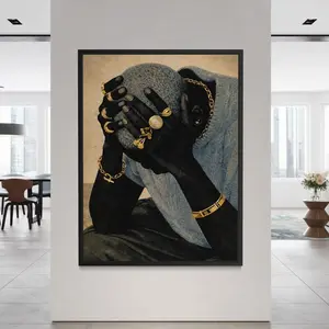 Black Wall Art, Black Man Art, Black Men Wall Art, Black Art Print, Afrocentric Urban Wall Art, Melanin Men Art N