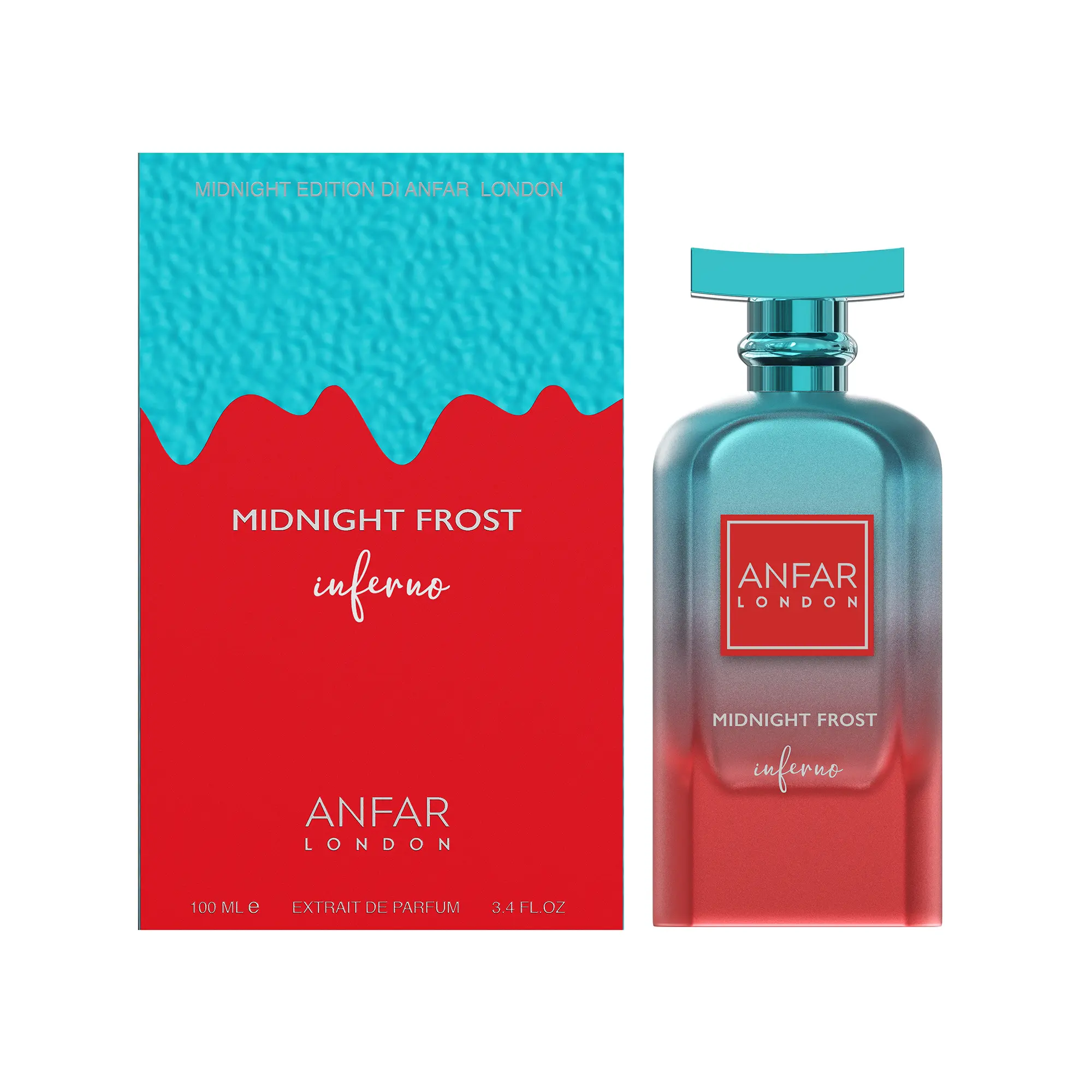 Anfar Midnight Frost Inferno Midnight Edition Women's Perfume, Amber Woody Fragrance, Opens with Geranium and Tonka Notes, 3.4 oz