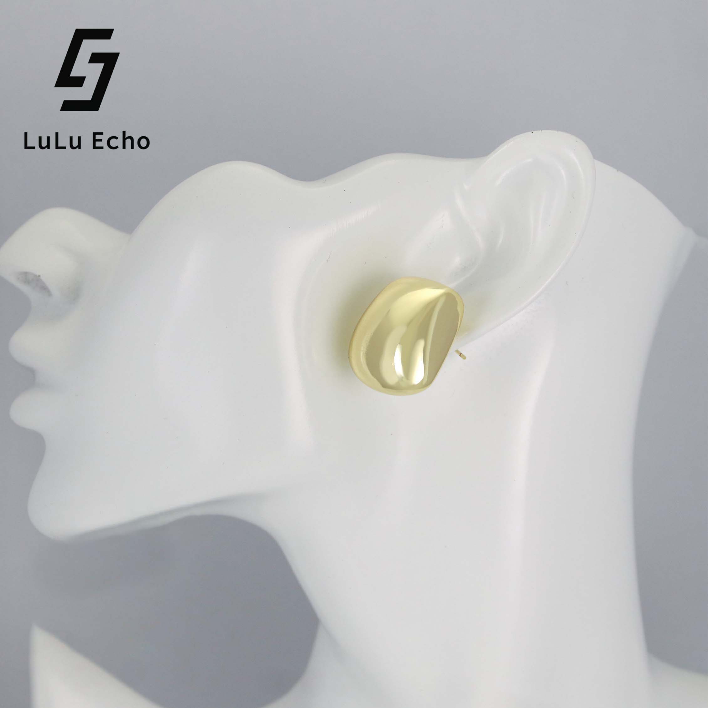 LuLuEcho No Faded Chunky 14k Gold Plated Hoop Earrings for Women, Lightweight Hollow Open Teardrop Earring Trendy Jewelry Gifts for Women, Hypoallergenic