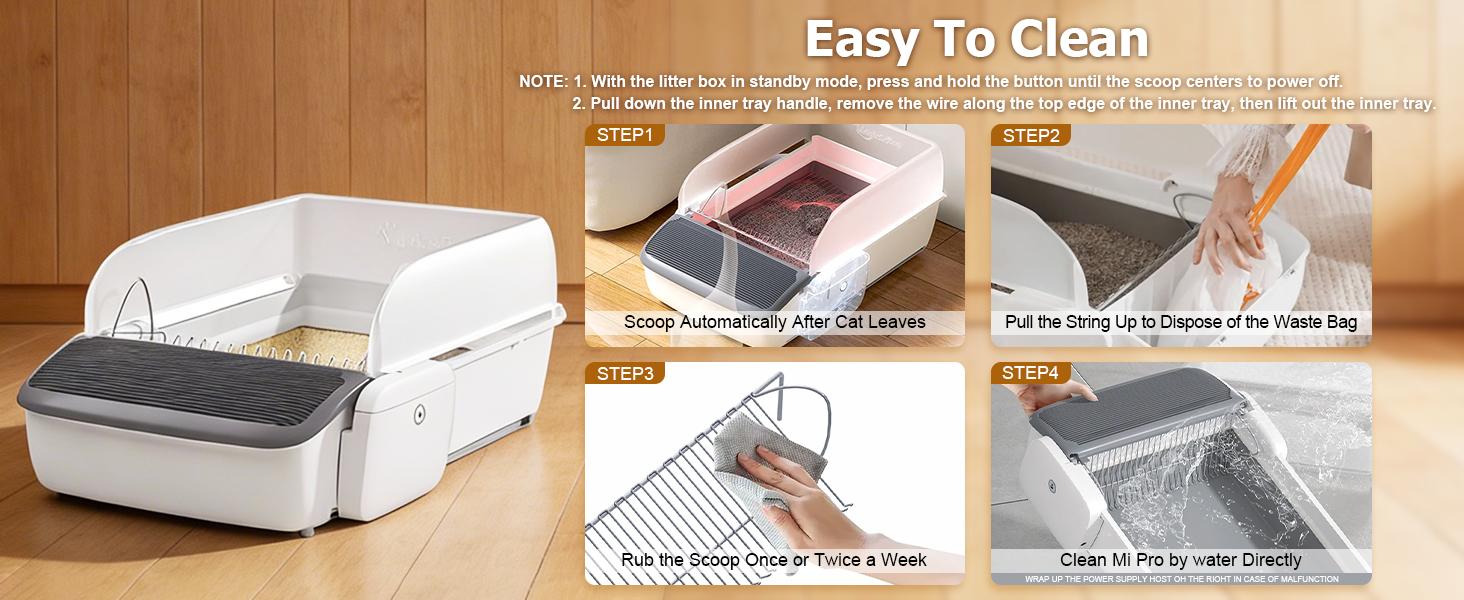 Automatic Cat Litter Box Open-Top Self-Cleaning for Multiple Cats(Buy one, get five free), Extra Large Space with App Control/Splash Guard/Safety Anti-Pinching Design/Odor Control Open-top Litter Box with Waste Bag&Deodorizing Cube