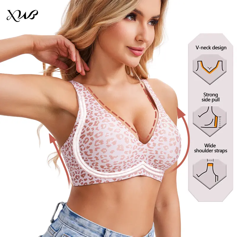 Women's Deep-V Lace Push Up Bra – Wireless Full Coverage – Gather Front – Available In Multiple Colors