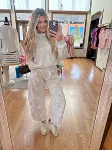 Beige Camo Barrel Pant