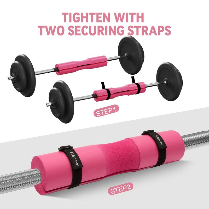2/8/9Pcs Barbell Pad Set,Hip Thrust Pad, Squat Pad,Gym Accessories for Women with Bar Pad for Hip Thrust,Lifting Wrist Straps,Ankle Straps for Cable Machines Women,Resistance Bands,Carry Bag 8Pcs Pink