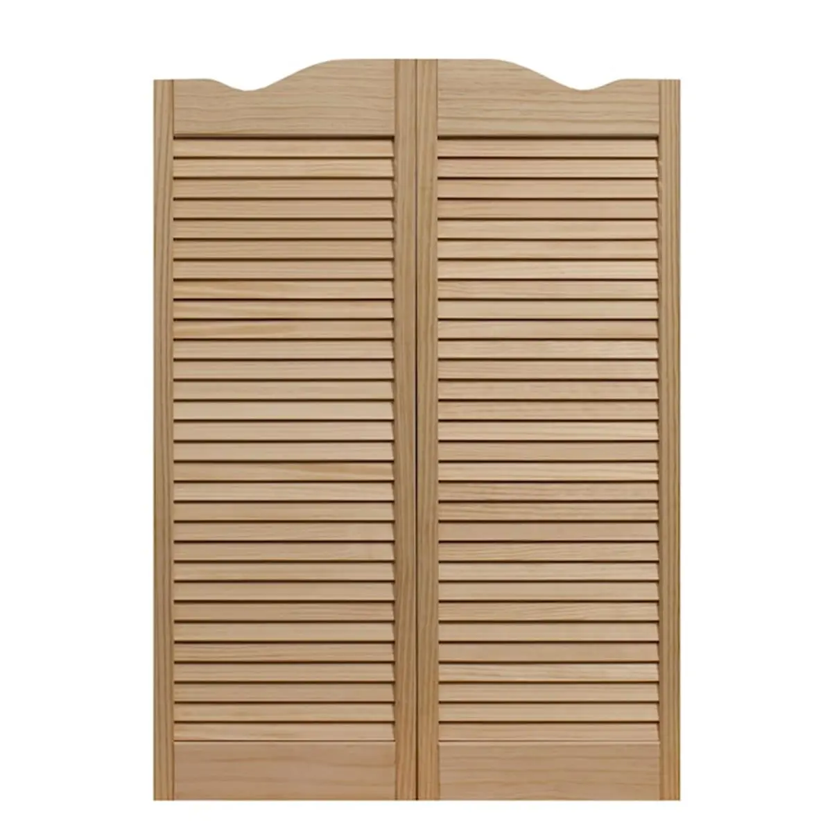 Dixieland Louvered Cafe Door - American Unfinished Pine Wood (583242), 32x42 in, 1-1/8 in Thick, 16 lbs, Double-Swing, Admits Light, Ventilates Space, Easy-Install for Home Improvement