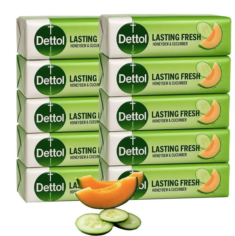 Dettol Anti-Bacterial Hand and Body Bar Soap Cleanser - Gentle, Fragrance-Infused, Germ-Killing Bath & Body Care, 110g/3.88oz Multi-Pack (12 Count), 24-Month Shelf Life, Antibacterial Body Wash