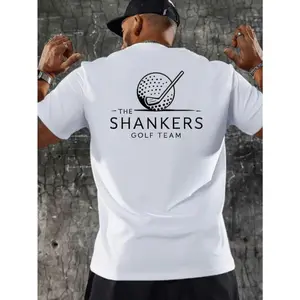 GGOR Shankers Golf Team Men's Short Sleeve Performance Polo With Club Ball Emblem Breathable Polyester Regular Fit Summer Golf Shirt For Sports Enthusiasts