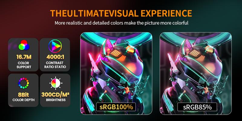 Gawfolk 27-inch Curved Gaming Monitor 100Hz, PC Screen Full HD 1080P, Frameless 1800R Computer Screen With FreeSync And Eye Care Technology, Supports VESA