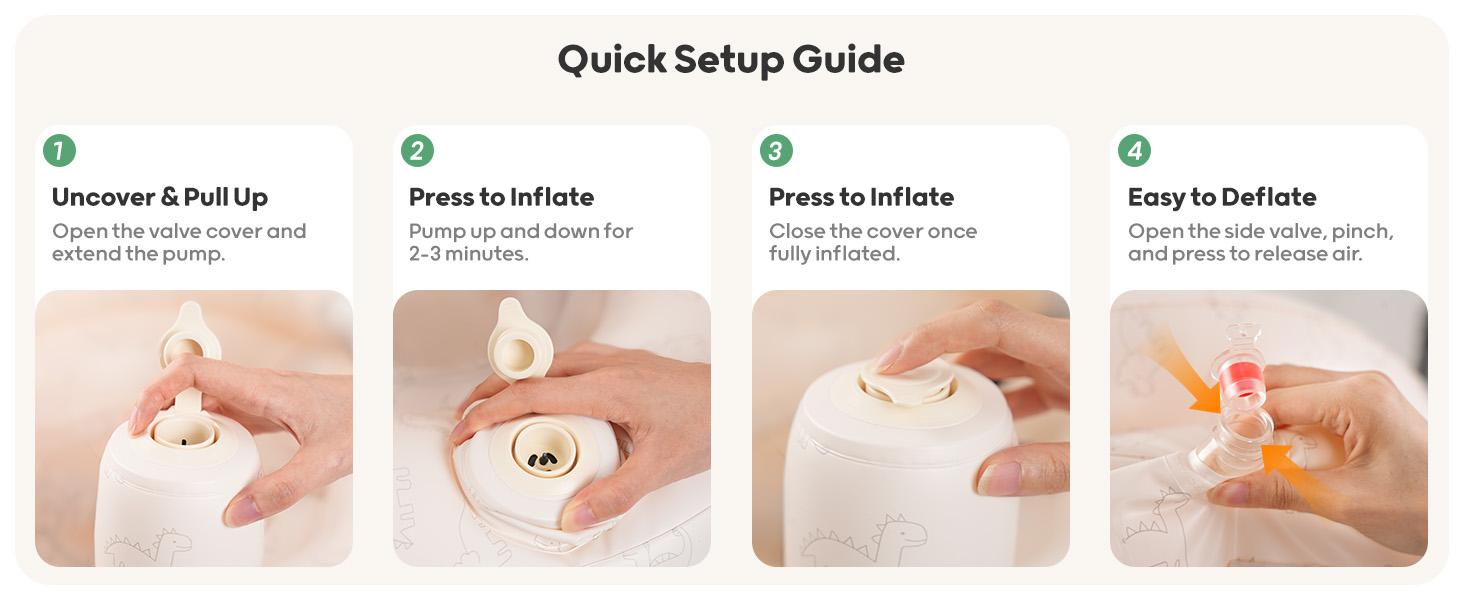 QPAU Inflatable Baby Seat with Safety Harness for Babies 3 Months & Up, Baby Floor Seats for Sitting Up, Baby Seats for Infants, Blow Up Baby Chair with Built in Air Pump (Dinosaur) QPAU Inflatable Baby Seat with Safety Harness for Babies 3 Months & Up, Baby Floor Seats for Sitting Up, Baby Seats for Infants, Blow Up Baby Chair with Built in Air Pump (Dinosaur)