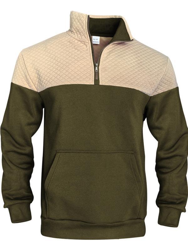 KZZ Men's Fall/Winter Patchwork Design Casual Stand-Up Collar Zipper Hoodie Stylish Commuter Sweatshirt New Arrival Men's Warm Pullover christmas gifts for him KZZ Men's Fall/Winter Patchwork Design Casual Stand-Up Collar Zipper Hoodie Stylish Commuter Sweatshirt New Arrival Men's Warm Pullover christmas gifts for him