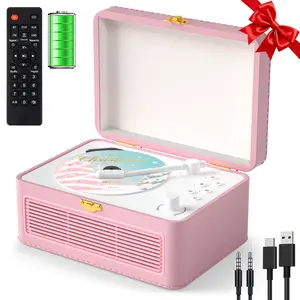 Gueray CD Player Portable Bluetooth - Retro CD Players with Speakers Vintage CD-Player 3600mAh Rechargeable & Radio & Remote Control Support USB/AUX Playback Headphone Jack