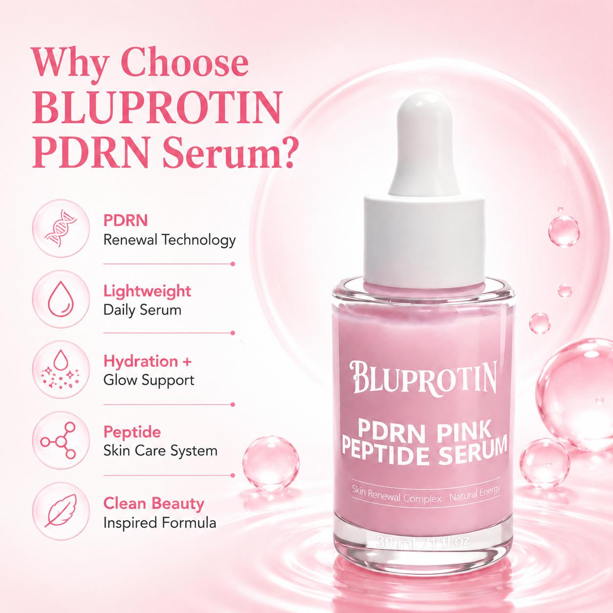 [NEW] Bluprotin PDRN Pink Peptide  | Hydrating Repair  with Salmon PDRN &  Acid | Fast-Absorbing Soothing  Care for Sensitive Skin | Facial Skin Care Essence (30ml /1 fl.oz) Pure Vitamin C Low-Molecular Acid Serum the beauty shop, Hyaluronic, Radiant