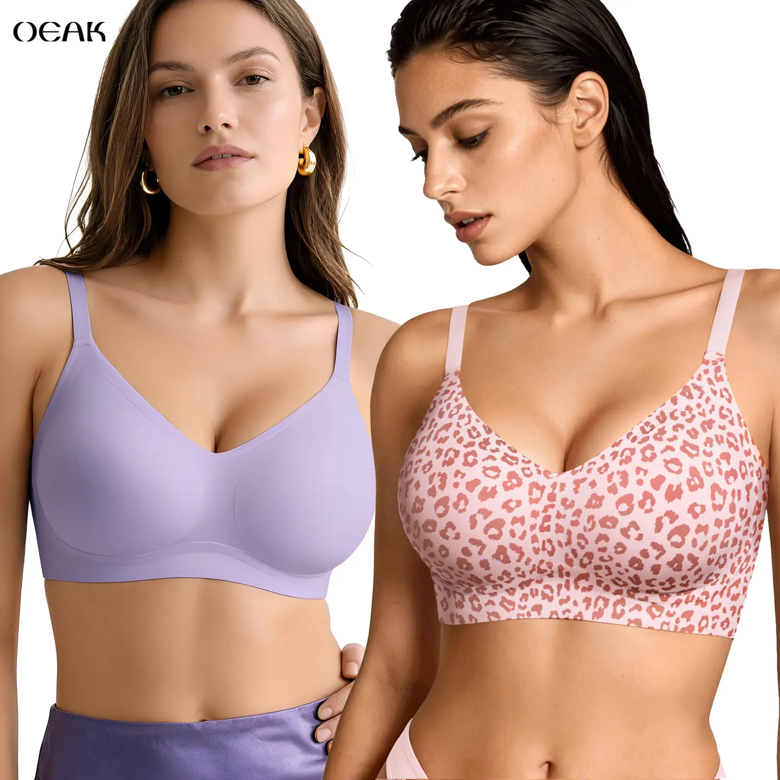 Oeak Womens Jelly Bra Seamless No Underwire Comfort Bras Buttery Soft Wireless Bralette Full Coverage Everyday Bra