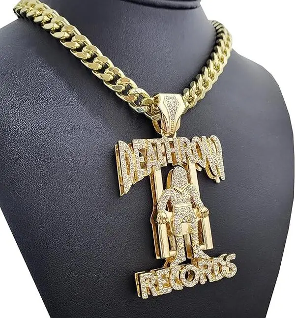 MaxBling81 Large Iced Out Rapper Style Charm Pendant - 10mm Iced Cuban Link Chain, 18"-30" Hip Hop Daily Fashion Accessory for Men (Cuban, Link Chain, Hip Hop, Iced Out, Rapper Style Necklaces), Cuban Necklace Necklaces