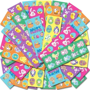 Assorted Easter Stickers for Kids - 100 Sheets with Over 1000 Stickers - Assorted Vibrant Colors and Designs - Cute Surprise Toys, Egg Hunt Supplies, Party Favors for Boys and Girls