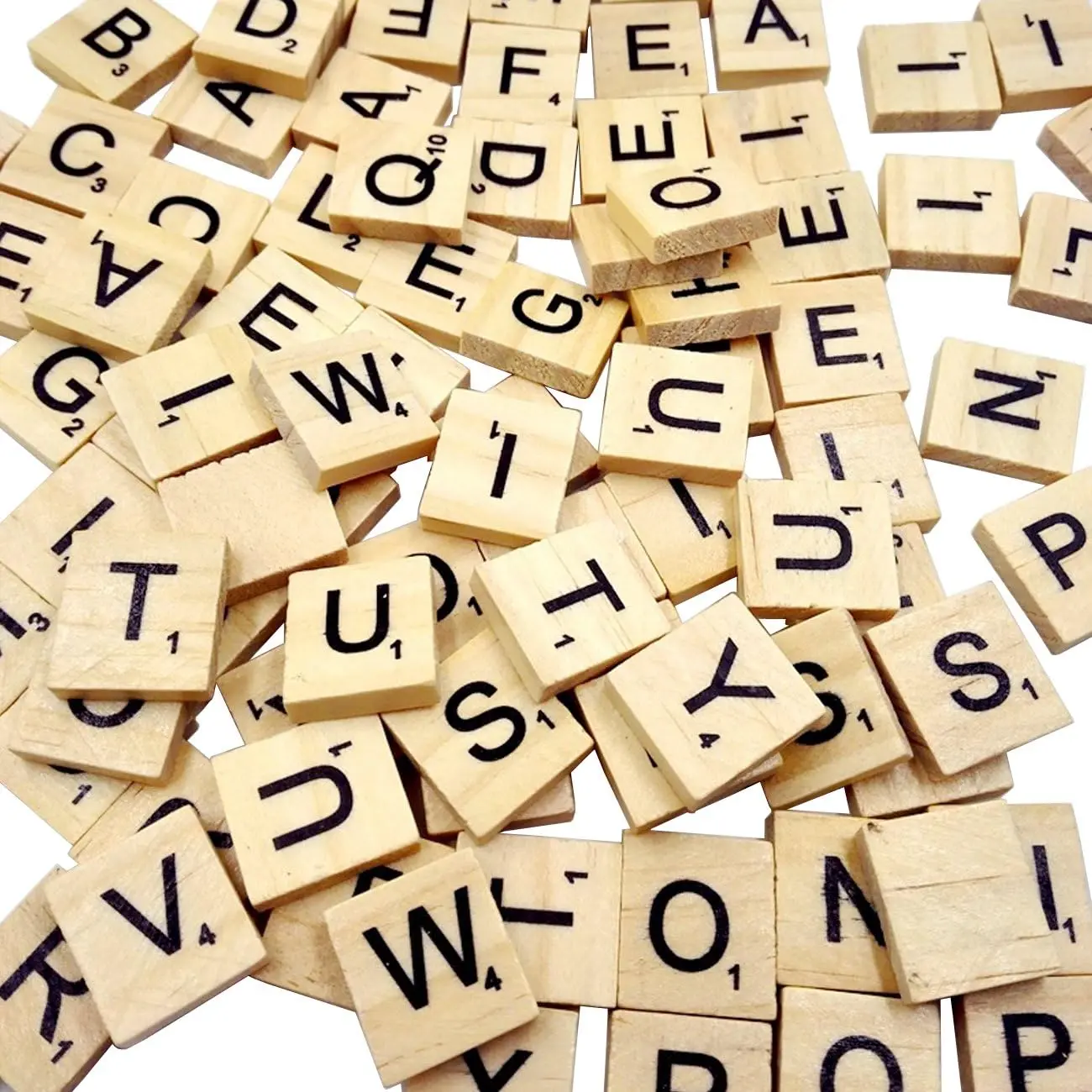 500PCS Wooden Scrabble Letter Tiles - A-Z Capital Letters Alphabet Set for DIY Crafts, Woodwork Pendants, Spelling (Toys & Hobbies)