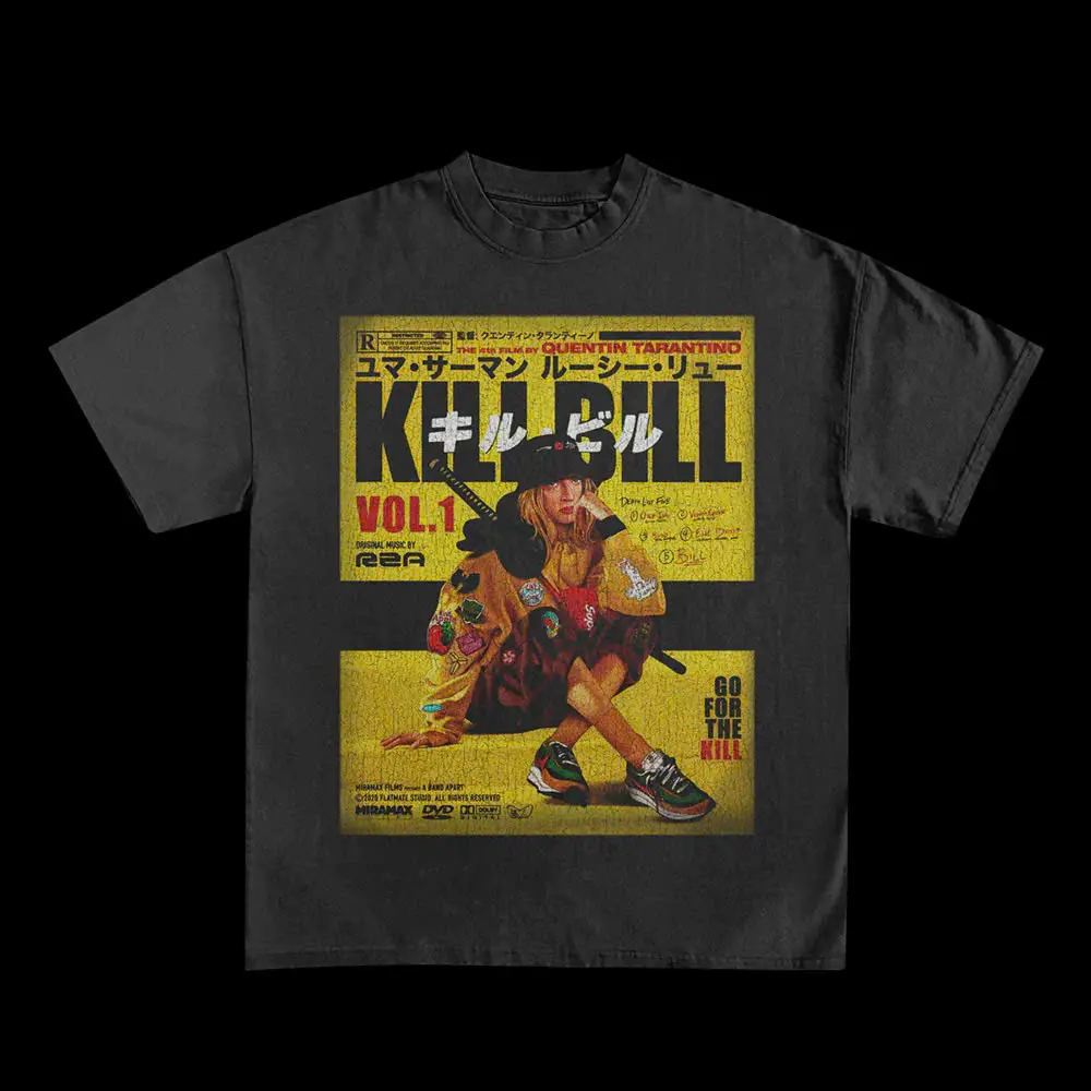 KILL BILL X RZA PREMIUM BLACK T-SHIRT Streetwear Unisex