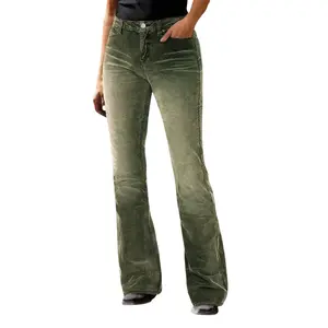 Flamingals Stitch Detail Mid Waist Bootcut Pants Versatile for Everyday Wear