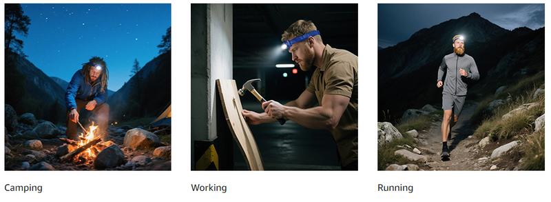 Lepro 320015 Battery Powered Headlamp - 1300Lux Super Bright LED Head Lamp with Red Light, IPX4 Waterproof Headlights for Outdoor Camping, Hiking, Hunting, Power Outages, Emergency, Hurricane camp accessory