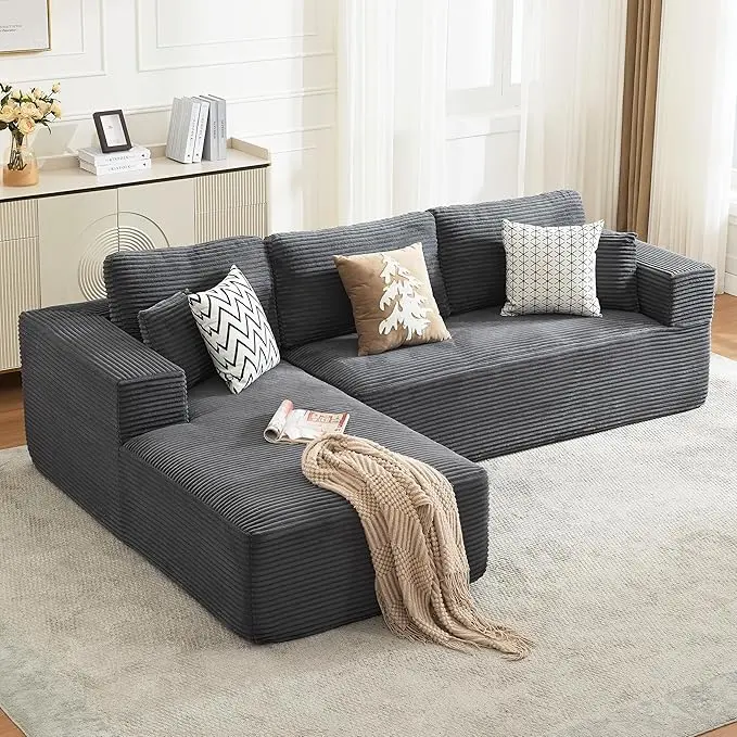 Grey-3 Seater - Left Facing Chaise