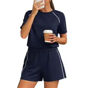 PrettyGarden Sweatsuits Women 2-Piece Shorts Set Summer/Spring Matching Loungewear For Travel Beach Vacation, Womenswear