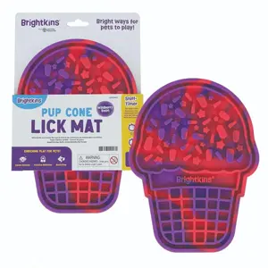 Pup Cone Lick Mat Brightkins, Food Rubber Mat and Snuffle Pet Supplies, Enrichment Puppy Pads Essentials Products, Anxiety Relief Items, Interactive Dog Toys