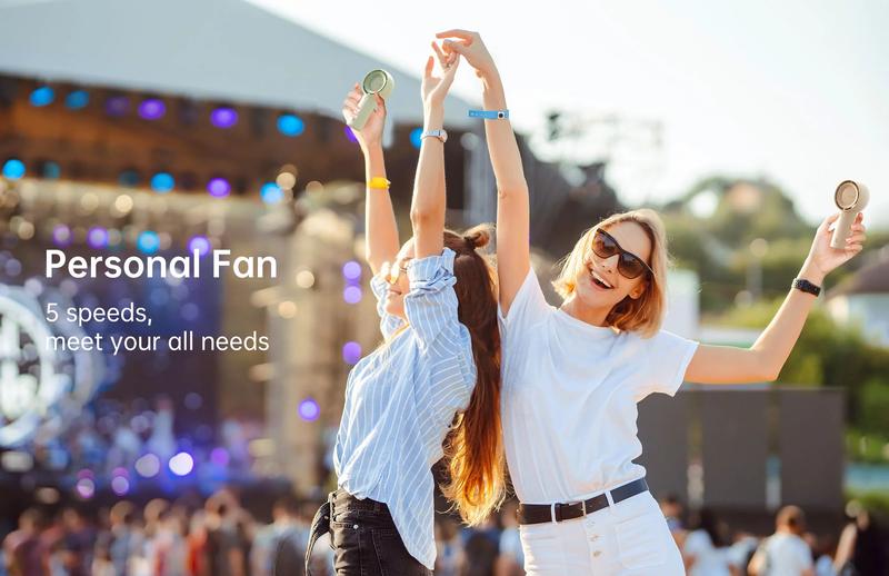 JISULIFE Rechargeable Portable Fan Mini 4000mAh USB Handheld Personal Cooler for Student Office Commute Outdoor with 5-Speed Turbo Wind & 15H Cooling