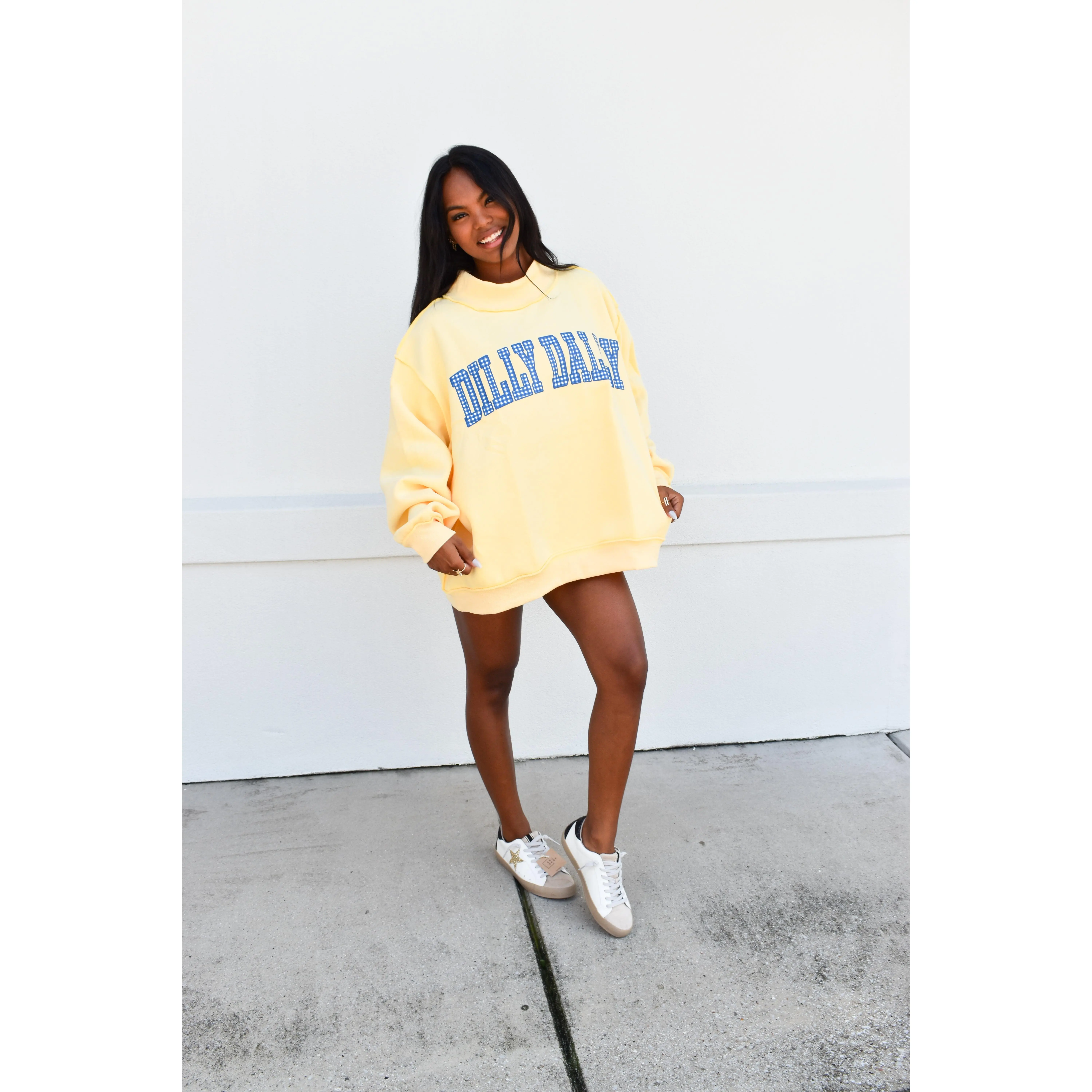 'DILLY DALLY & LOLLY GAG' Reversible Mockneck