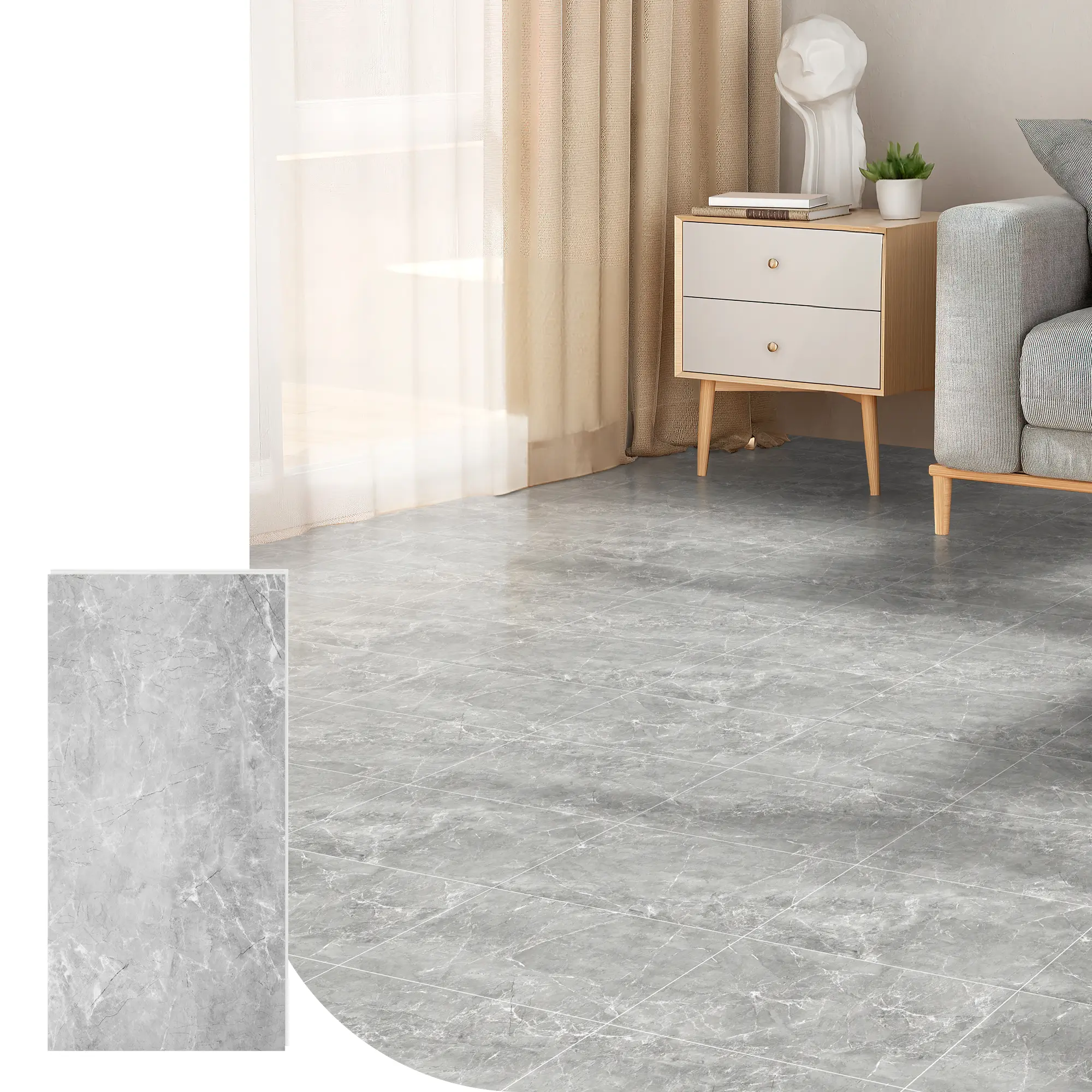Art3d Click-Lock Vinyl Plank Flooring, 12-Pack Boxed Pack 12x24" (12"w x 0.2" thick) Stylish Marble Design, Eco-Friendly Waterproof Fire-Resistant Residential Tiles, 24 Sq. Ft Coverage for Home Easy Installation