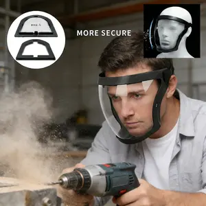 Adjustable HD Full Coverage Face Shield - 1pc Protective Anti-Fog Face Shield, HD Transparent Protective Mask, Droplet Dust Oil Fume Isolation Cover, Full Face Shield