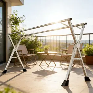 Foldable Stainless Steel Clothes Drying Rack | Heavy Duty Laundry Rack | Collapsible Drying Stand for Indoor & Outdoor  Space Saving Clothes Hanger for Towels,  Baby Clothes  Foldable Stainless Steel Clothes Rack accordian rack philly clothes Garment Rack