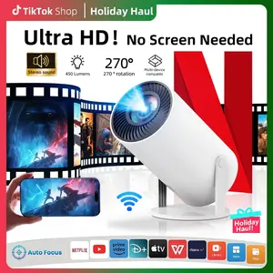 Mini Portable Projector – 300 ANSI, 720P HD, Android 11, WiFi/Bluetooth, Built-In Speaker