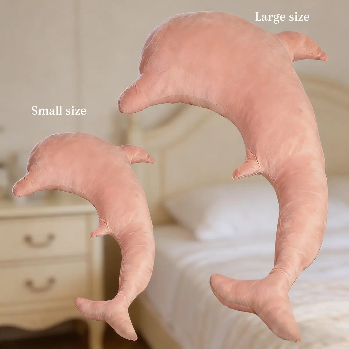 Premium Pink Dolphin Plush Pillow - Multifunctional Hug Pillow for Home Decor, Napping & Pregnancy Comfort