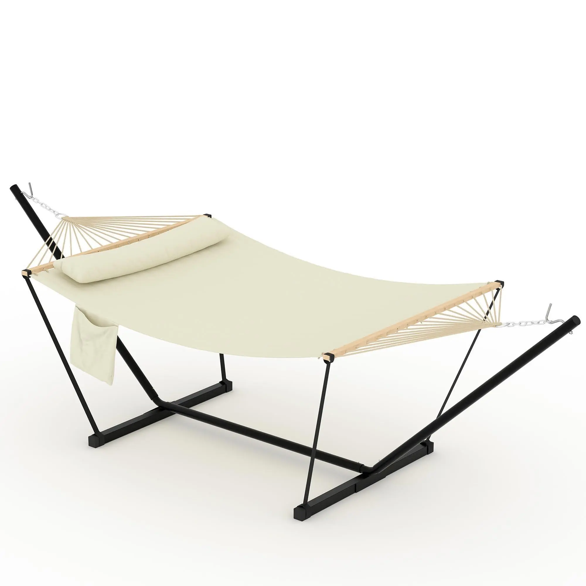 Gaomon 2-Person Heavy-Duty Portable Double Hammock with Adjustable Steel Stand, Soft Hammock Seat, Easy Setup for Outdoor Patio, Beach, Garden