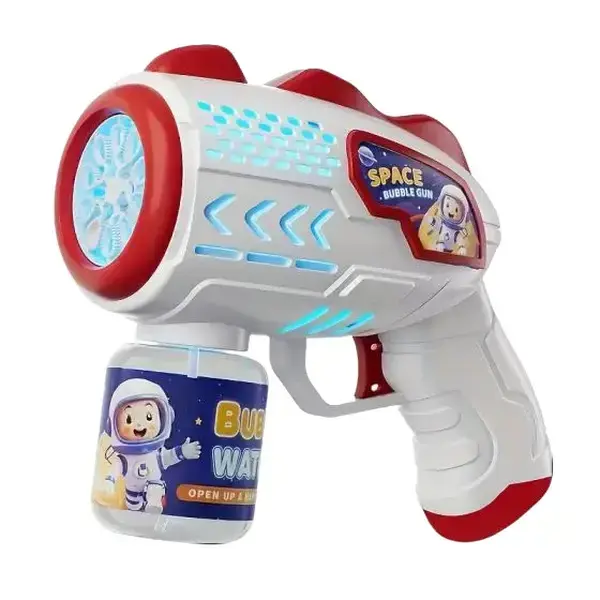 Fully Automatic Space  Machine, Kids' Electric Toy Light-Up Handheld  Gun,  Solution and Batteries Not Included, Christmas Gift Model  Color Vibrant water campingessentials pistol Feature party outdoor game shooter kid liquid Multi-Hole maker bath fun